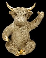 Highland Cow Wine Bottle Holder – Gold-coloured