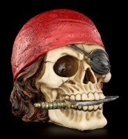 Totenkopf - Pirat mit rotem Kopftuch