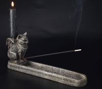 Räucher-Kerzenhalter - Geflügelte Katze