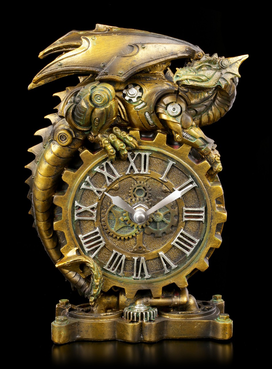 Table Clock - Steampunk Dragon