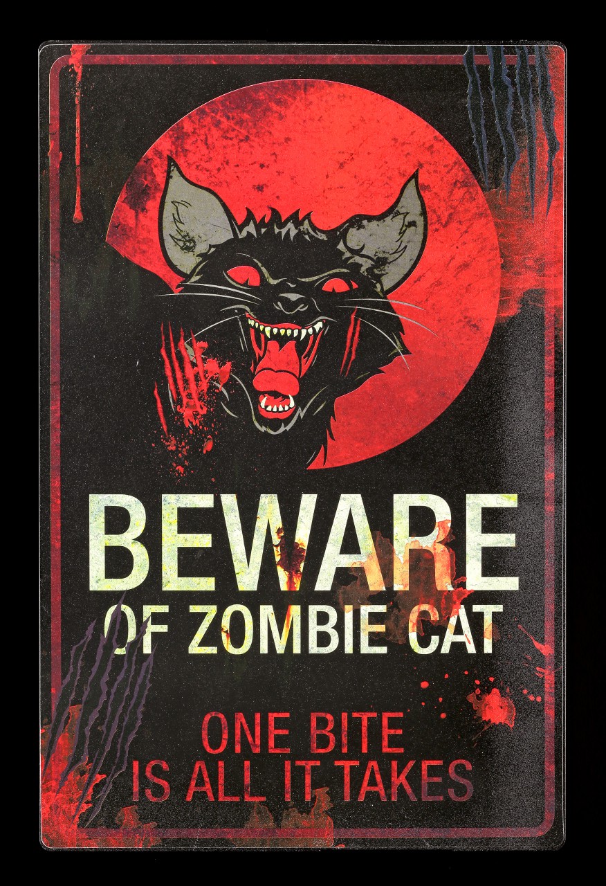 Metall Schild - Zombie Cat