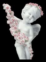 Engel Figur - Putte mit Rosen auf Säule