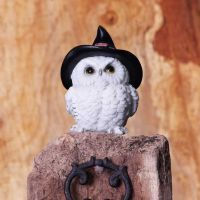 Snowy Owl Figurine with Witch Hat - Snowy Spells