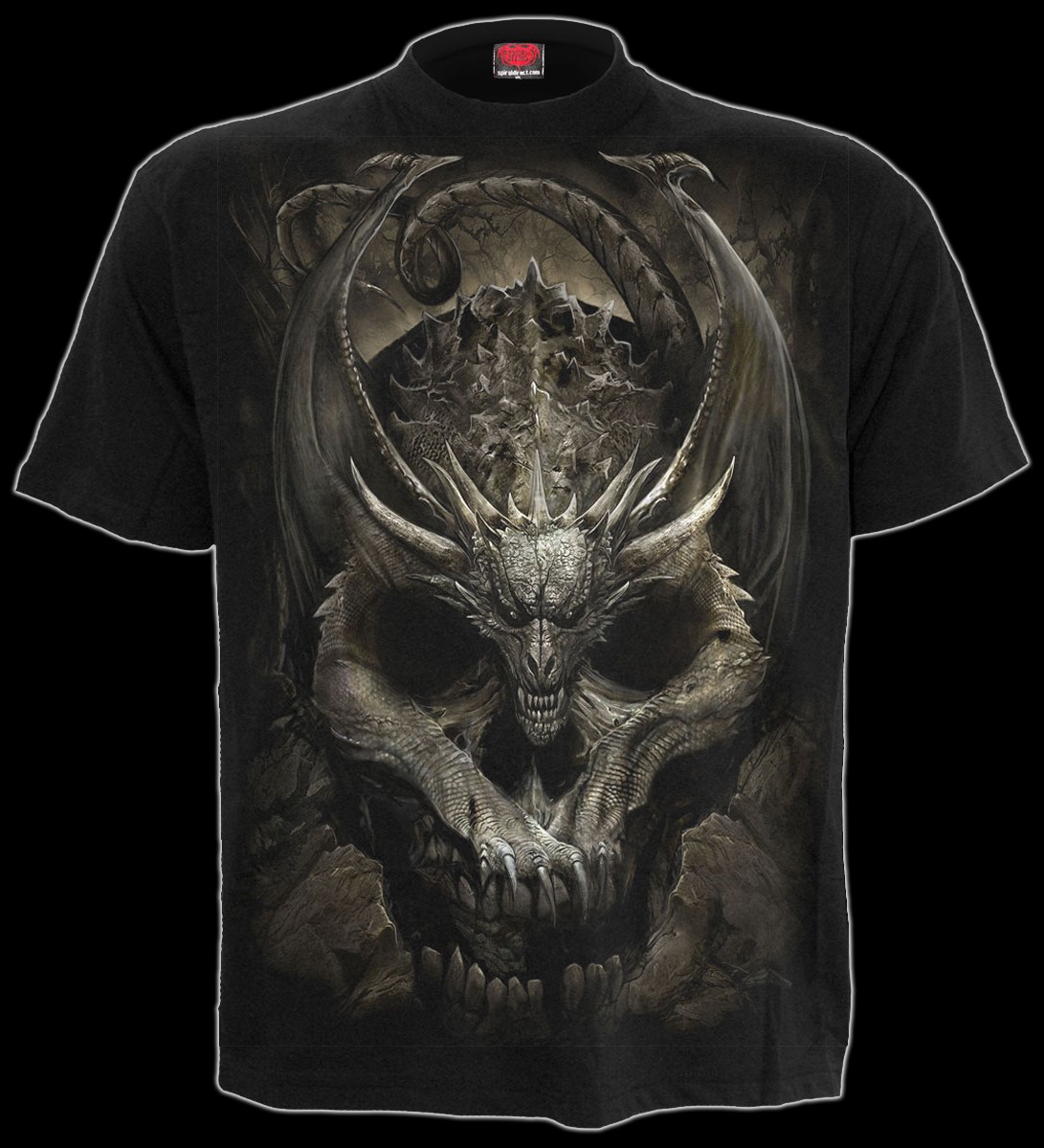 Spiral Drachen T-Shirt - Draco Skull