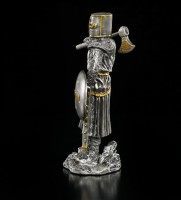 Pewter Knight Figurine with Axe and Shield