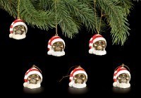 Christmas Tree Decorations - Skulls Santa Claus - Set of 6