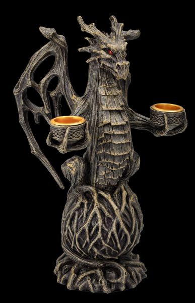 Candle Holder - Forest Dragon