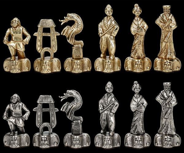 Schachfiguren Samurai - Metall groß