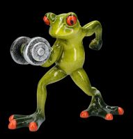 Funny Frog Figurine - Weightlifter