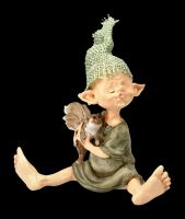 Pixie Goblin Figurine with Squirrel