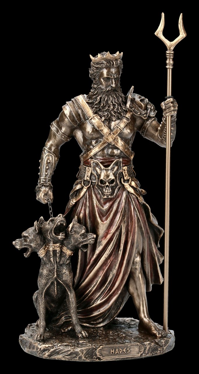 Hades Figurine - God of Death with Bident and Cerberus
