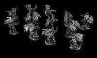 Drachen Figuren klein - Schwarz 12er Set