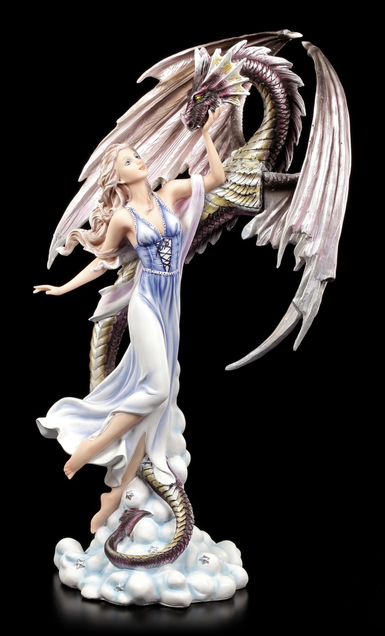 Elfen Figur Aldora erhebt sich mit Drachen