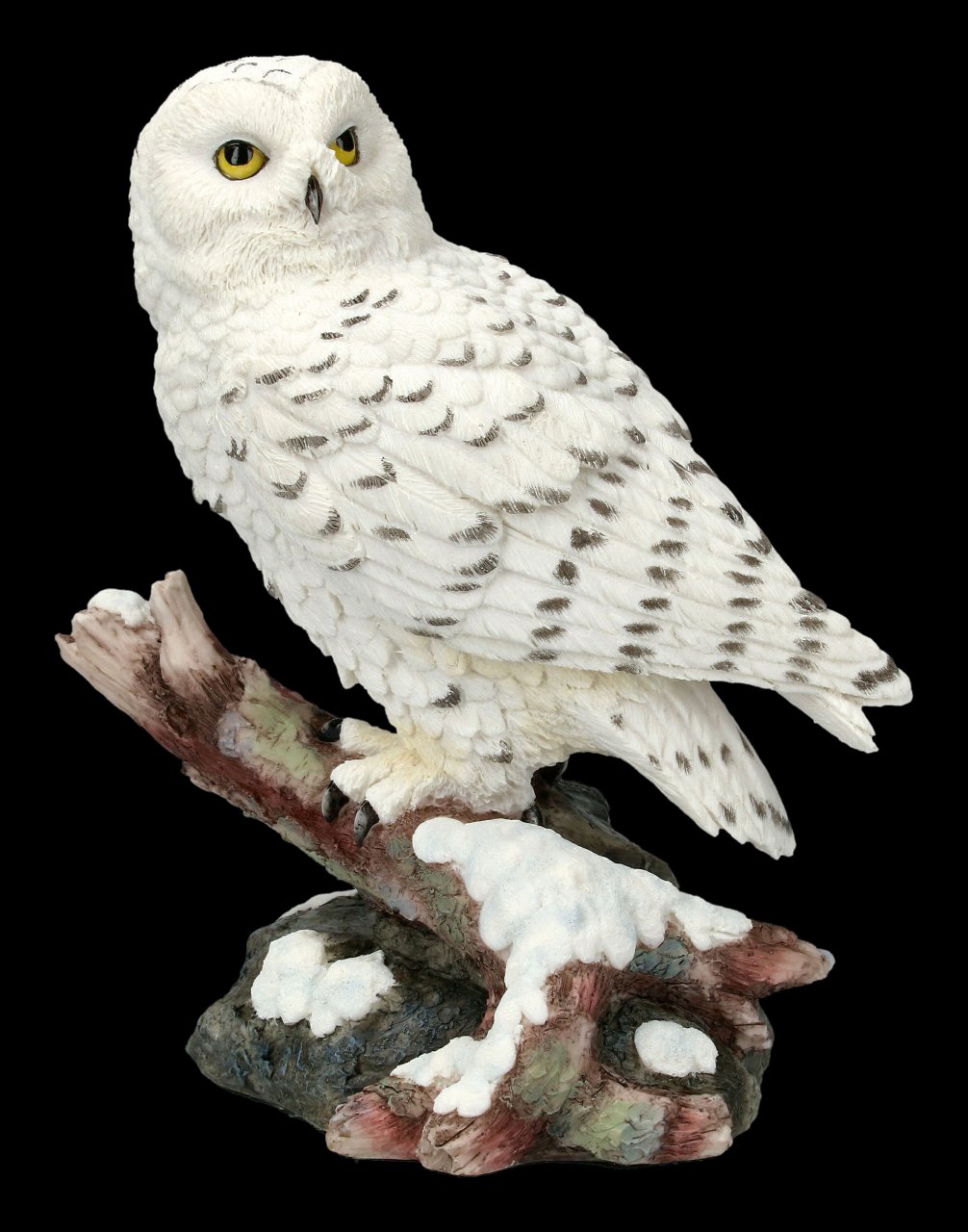 Snow Figurine Owl sitting on Branch