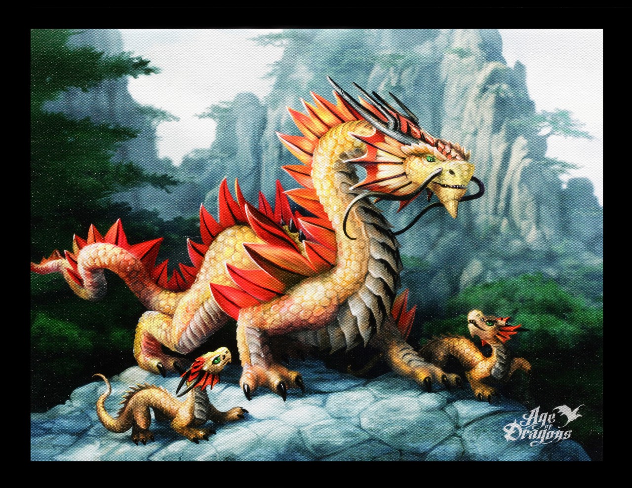Kleine Leinwand Bergdrache - Golden Mountain Dragon