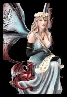 Elfen Figur - Prinzessin Gaia lila klein
