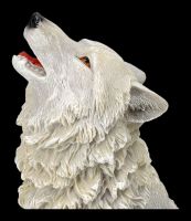 Wolf Figur weiß - Ruf des Rudelführers