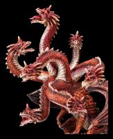 Drachen Figur - Rote Hydra mit sieben Köpfen