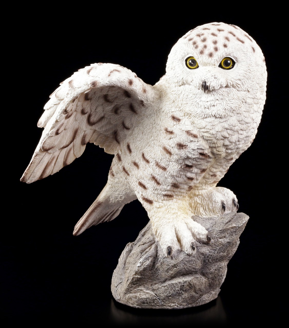 Garden Figurine - Snow Owl sitting on Rock