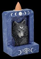 Rückfluss-Räucherhalter - Wicca Wolf Mondphasen
