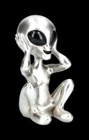 Alien Figurines - No Evil silver coloured