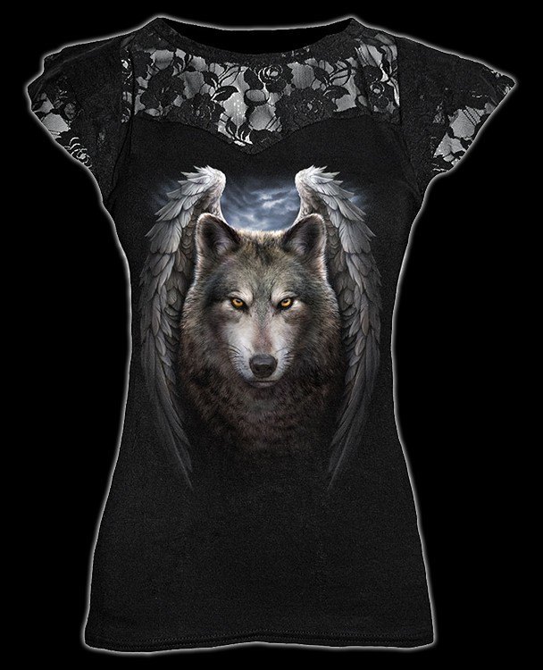 Netz Shirt Damen - Geflügelter Wolf - Lycos Wings