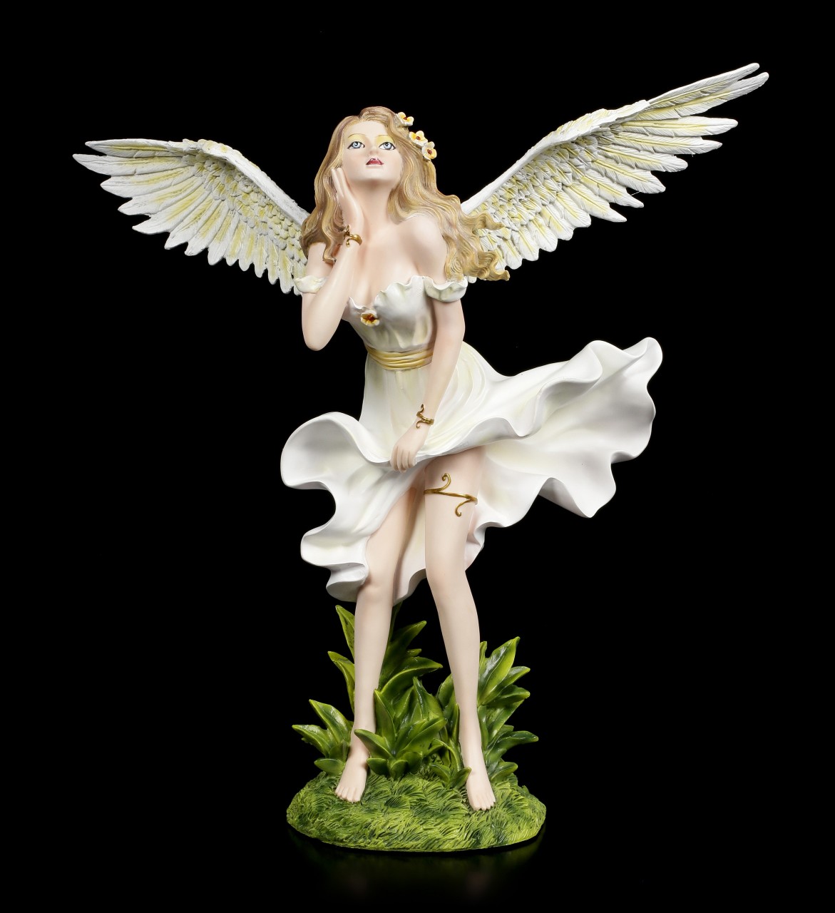 Engel Figur - Marylin tanzend im weißen Kleid