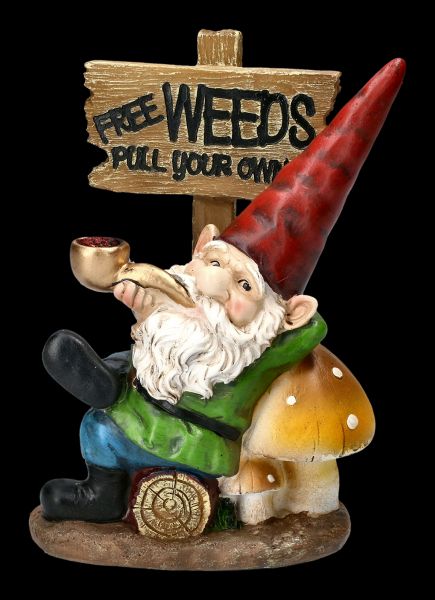 Gartenzwerg Figur mit Pfeife - Free Weeds