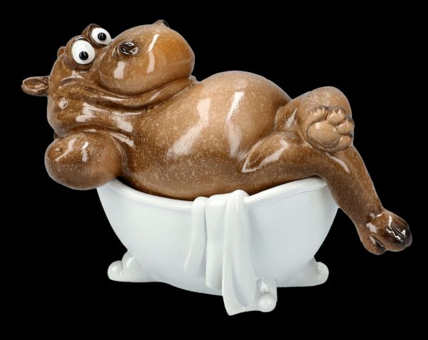 Funny Hippo Figurine in Bathtub