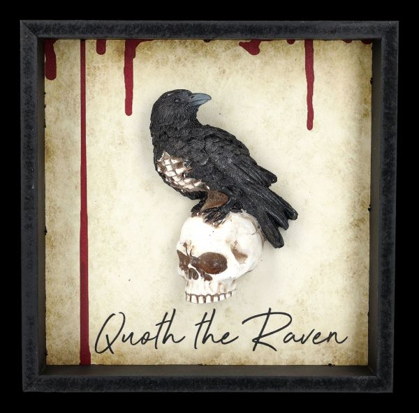 Wall Decoration - Poe's Raven with Skull
