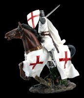 Templar Knight Figurine on Horse in full Galopp
