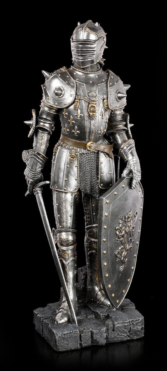 Große Ritter Figur mit Schwert und Schild
