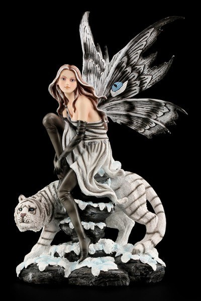 Large Fairy Figurine - Tigeria with White Tiger