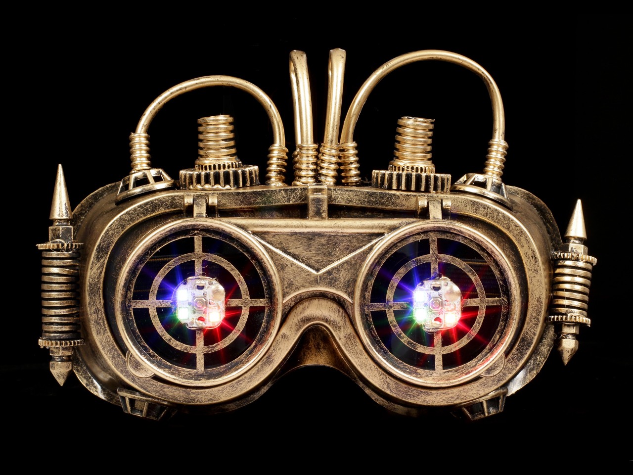 Steampunk Maske mit LED - Crazy Lights