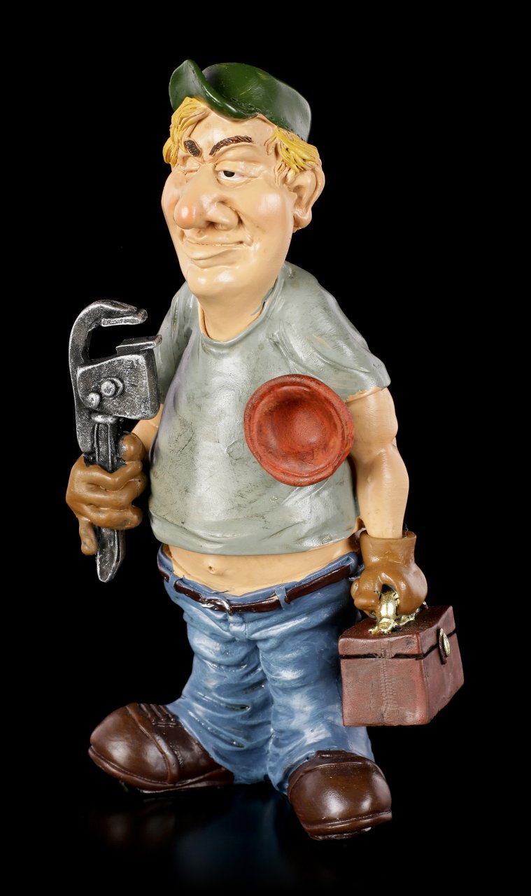 Funny Job Figur - Installateur mit Rohrzange