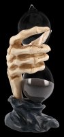 Skeleton Hand Hourglass with black Sand