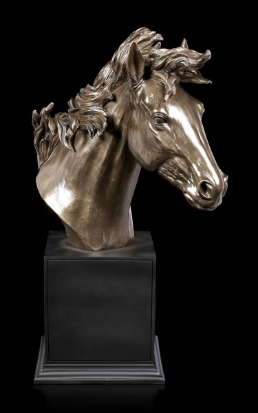 Große Pferdekopf Büste - bronziert