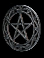 Wandrelief - Pentagramm Holz schwarz