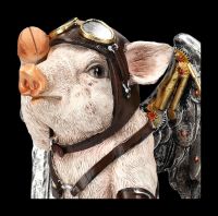 Schweinchen Figur mit Flügeln - Porky Pilot
