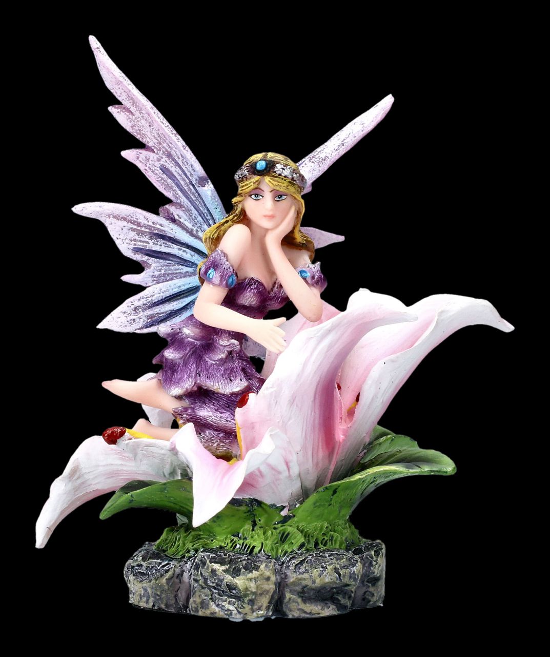 Elfen Figur Fairy Land - Fee auf Lilie
