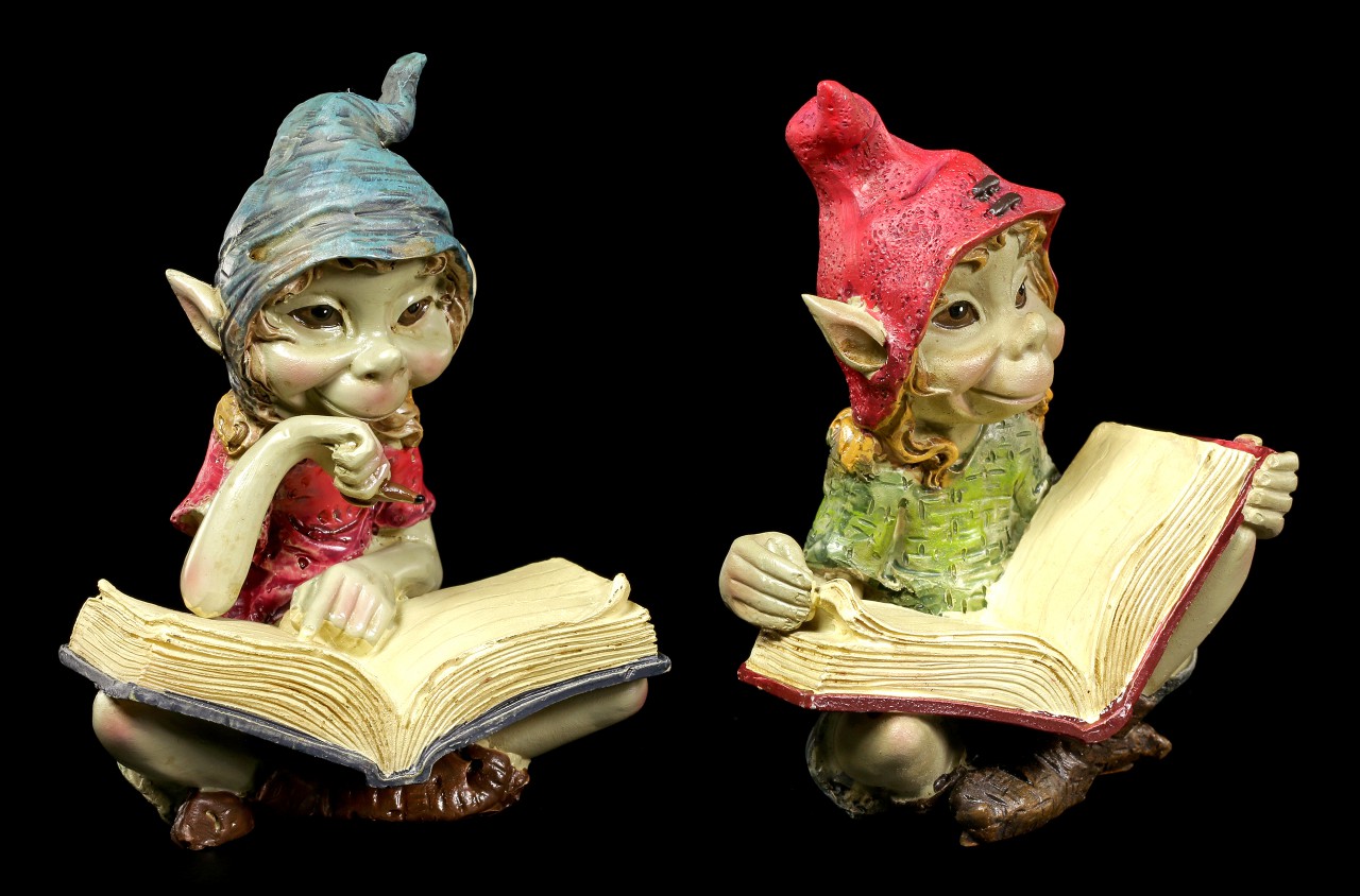 Pixie Figurines - We like to read - Set of 2