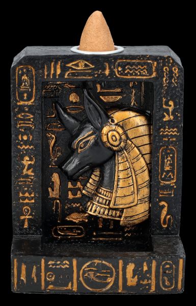 Rückfluss-Räucherhalter - Anubis Hieroglyphen