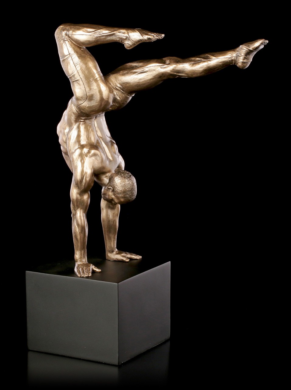 Male Nude Figurine - Handstand on Monolith