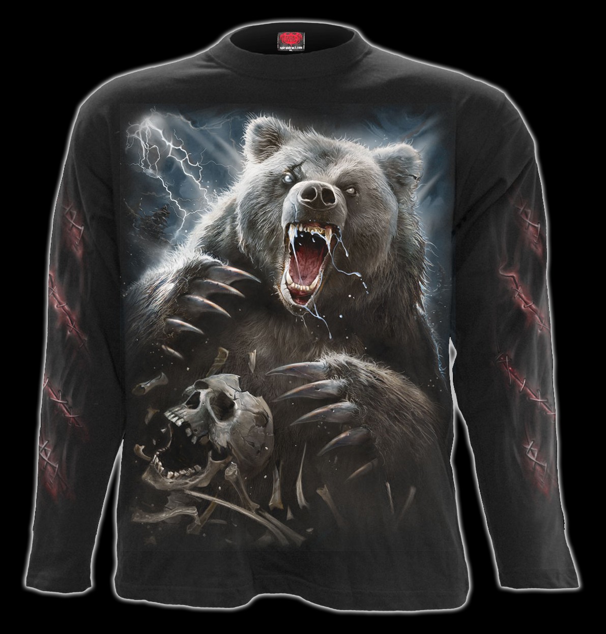 Langarmshirt Horror Grizzly - Bear Claws