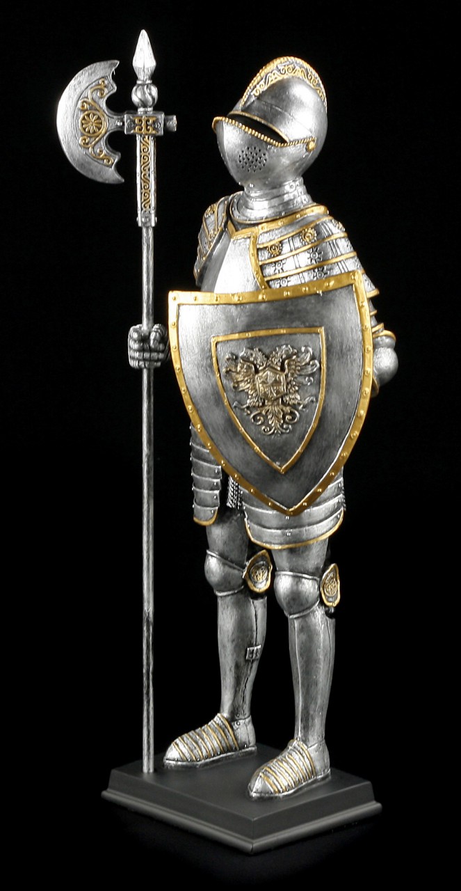 German Knight Figurine with Halberd and Shield