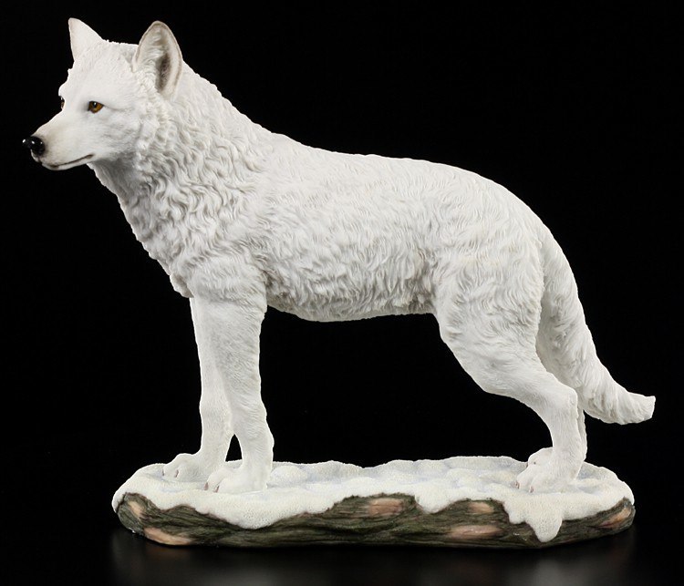 Weiße Wolf Figur - stehend