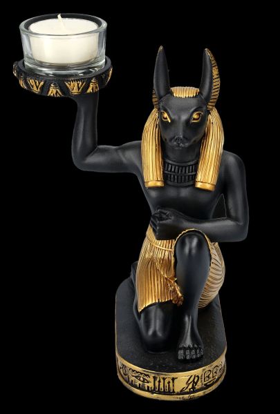 Teelichthalter - Anubis Figur kniend