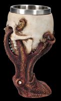 Kelch - Totenschädel mit Krake
