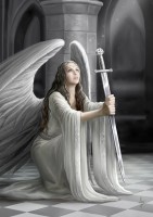 Fantasy Greeting Card Gothic Angel - The Blessing