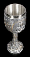 Goblet - Crusader holds Sword - silver colored
